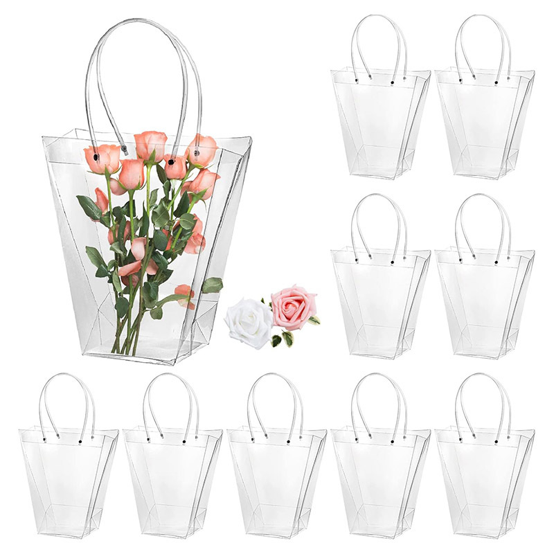 Clear Flower Bouquet Bag with Handle