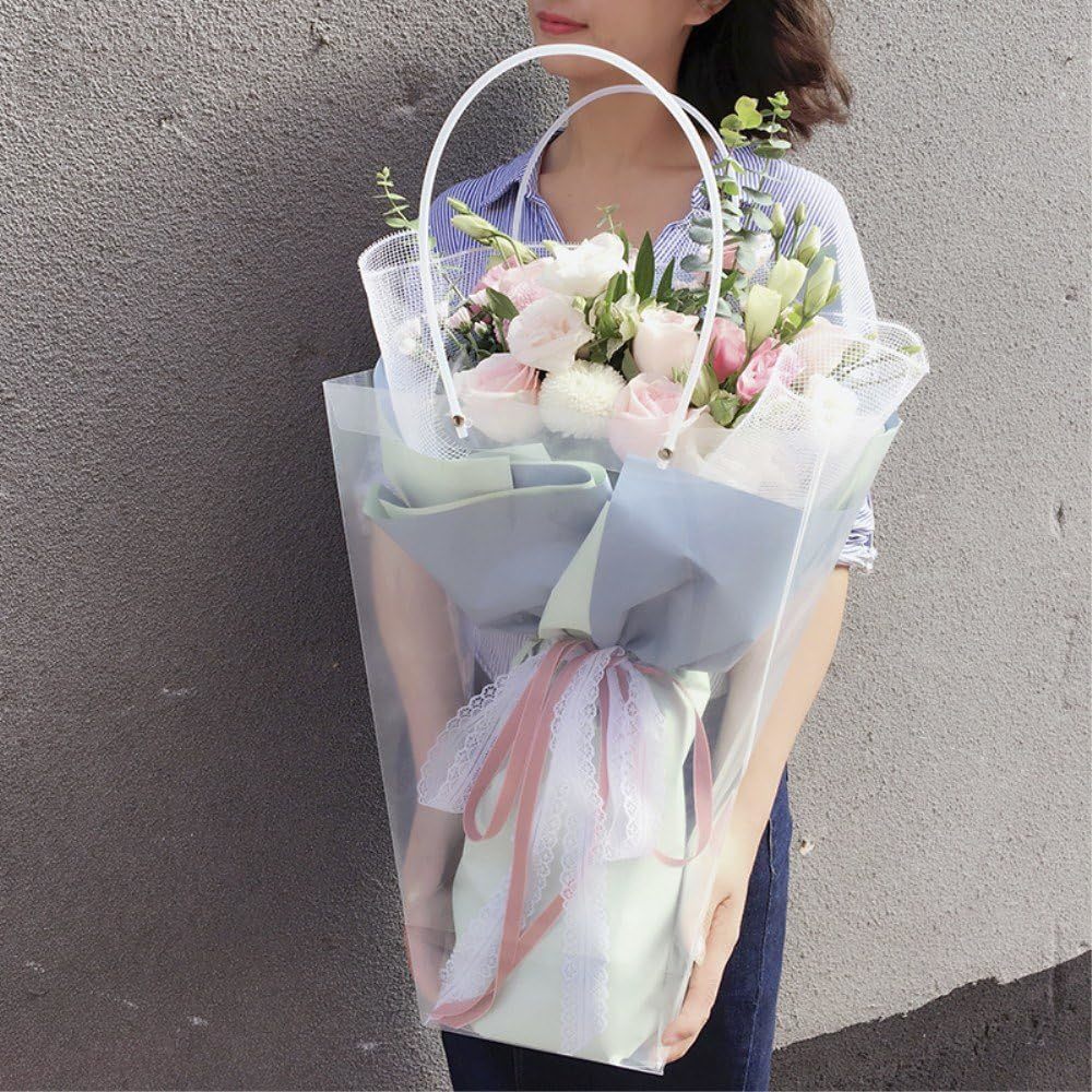 Clear Flower Bags with Handle